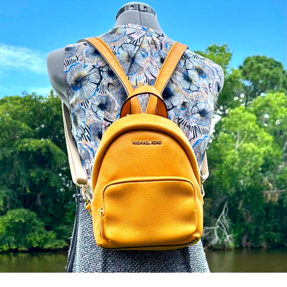 Micheal Kors yellow-orange-light brown backpac/crossbody